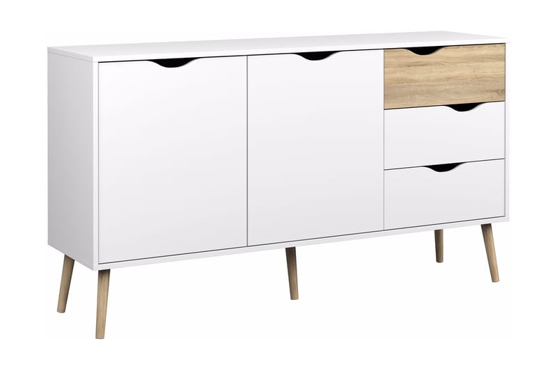 ORINO Skänk 147 Vit/Ek - Skänkar & sideboards