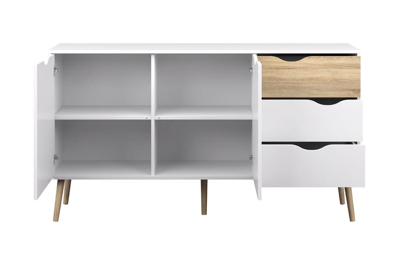 ORINO Skänk 147 Vit/Ek - Förvaring - Förvaringsmöbler - Skänkar & sideboards
