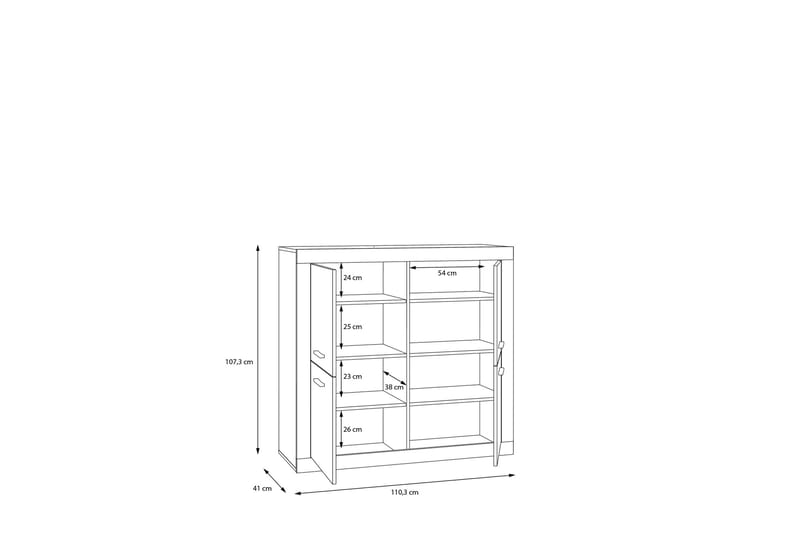 ORLIVKA Sideboard 41x153 cm Grå/Vit - Förvaring - Förvaringsmöbler - Skänkar & sideboards