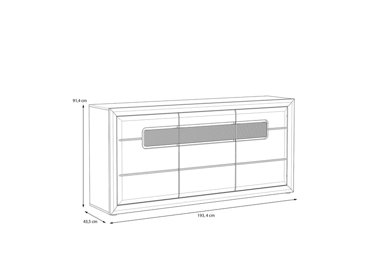 OSTROV Tv-bänk 194 cm Beige/Brun - Förvaring - Förvaringsmöbler - Skänkar & sideboards