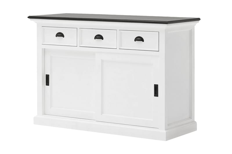 PLATI Buffé 125 Skjutdörrar Vit Mahogny/Brun - Vit/Svart - Skänkar & sideboards