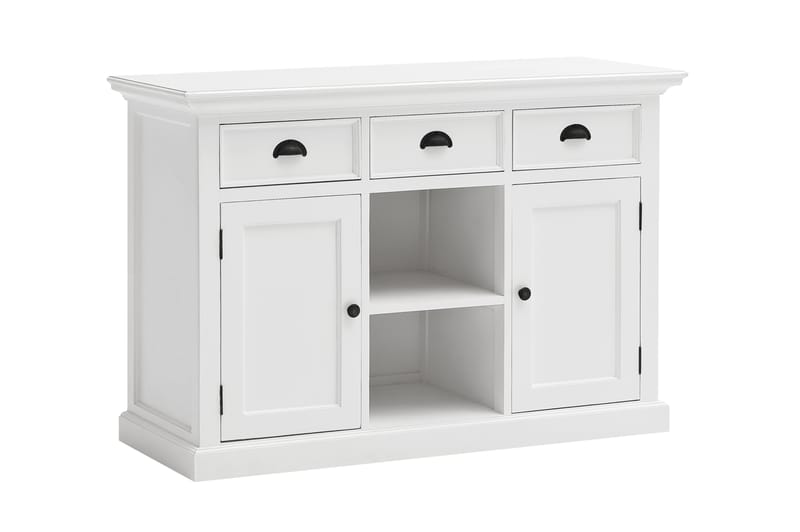 PLATI Skänk 125 2 Skåp 2 Hyllfack 3 Lådor Vit Mahogny - Skänkar & sideboards
