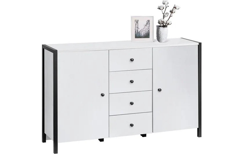 Plattpark Sideboard 120x35 cm - Vit/Svart - Förvaring - Förvaringsmöbler - Skänkar & sideboards