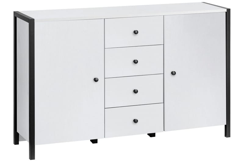 Plattpark Sideboard 120x35 cm, Vit/Svart