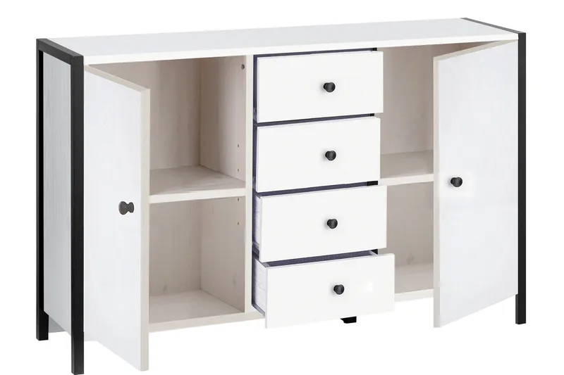 Plattpark Sideboard 120x35 cm - Vit/Svart - Förvaring - Förvaringsmöbler - Skänkar & sideboards