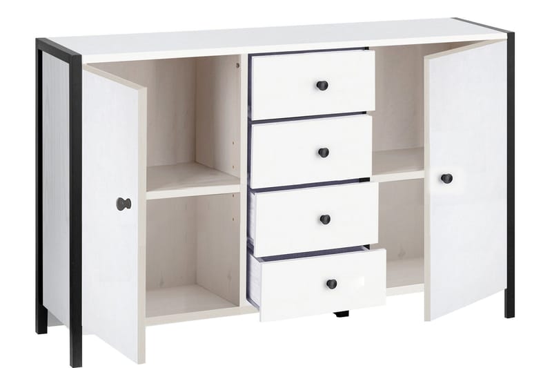 Plattpark Sideboard 120x35 cm - Vit/Svart - Förvaring - Förvaringsmöbler - Skänkar & sideboards