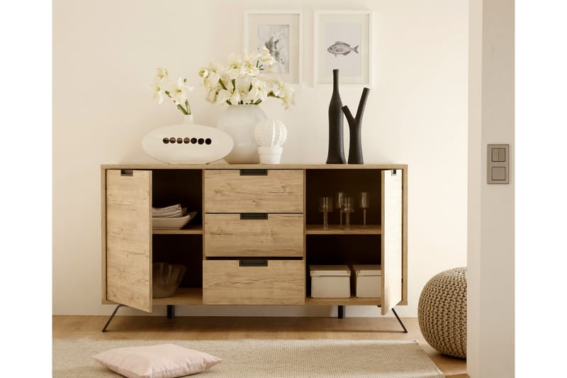 ROBIN Skänk 156 2 Dörrar 3 Lådor Ek - Förvaring - Förvaringsmöbler - Skänkar & sideboards