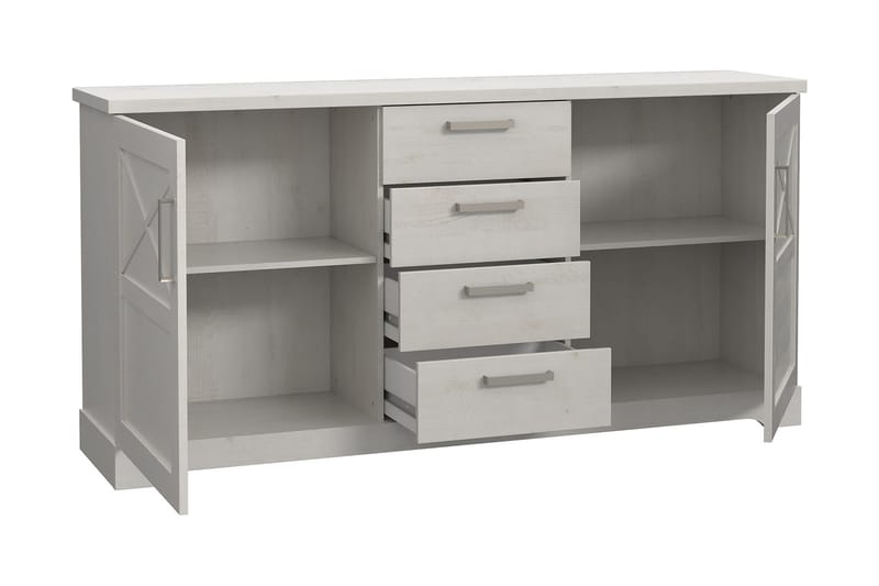 ROSETTAS Vitrinskåp 42x133 cm Vit - Förvaring - Förvaringsmöbler - Skänkar & sideboards