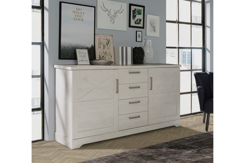 ROSETTAS Vitrinskåp 42x133 cm Vit - Förvaring - Förvaringsmöbler - Skänkar & sideboards