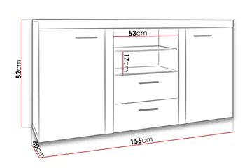 Rumba Skänk 157x40x81 cm - Vit - Förvaring - Förvaringsmöbler - Skänkar & sideboards