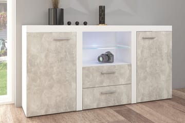 Rumba Skänk 157x40x81 cm - Vit/Betong - Förvaring - Förvaringsmöbler - Skänkar & sideboards