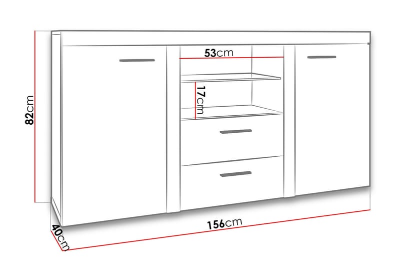 RUMBA Skänk 157x40x81 cm - Förvaring - Förvaringsmöbler - Skänkar & sideboards
