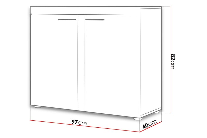 RUMBA Skänk 97,2x40,3x82 cm - Grå/Vit - Förvaring - Förvaringsmöbler - Skänkar & sideboards