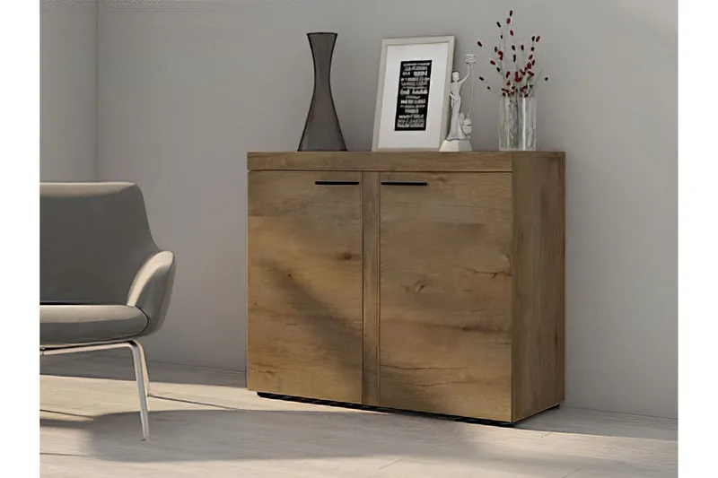 Rumba Skänk 97,2x40,3x82 cm LED-belysning - Beige/Brun/Grå - Förvaring - Förvaringsmöbler - Skänkar & sideboards