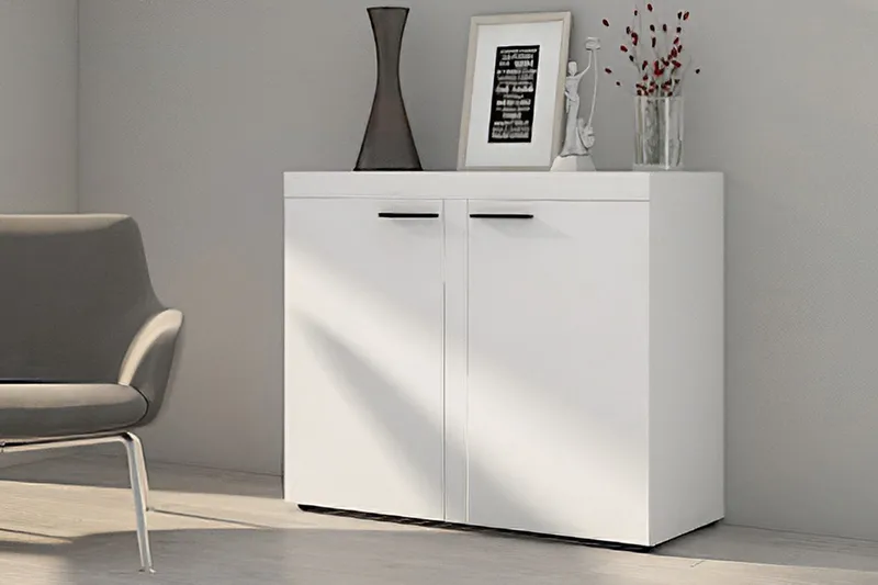 Rumba Skänk 97,2x40,3x82 cm LED-belysning - Grå/Vit - Förvaring - Förvaringsmöbler - Skänkar & sideboards