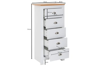 Seddik Sideboard 39 cm Rektangulär - Vit/Natur - Förvaring - Förvaringsmöbler - Skänkar & sideboards