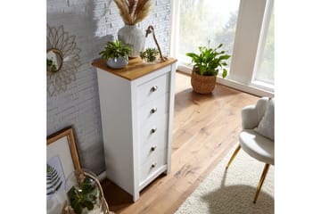 Seddik Sideboard 39 cm Rektangulär - Vit/Natur - Förvaring - Förvaringsmöbler - Skänkar & sideboards