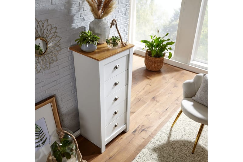 Seddik Sideboard 39 cm Rektangulär - Vit/Natur - Förvaring - Förvaringsmöbler - Skänkar & sideboards