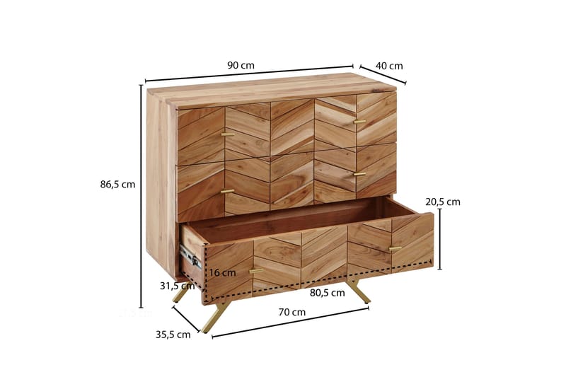 SENECA Sideboard 90x40 cm Brun - Förvaring - Förvaringsmöbler - Skänkar & sideboards