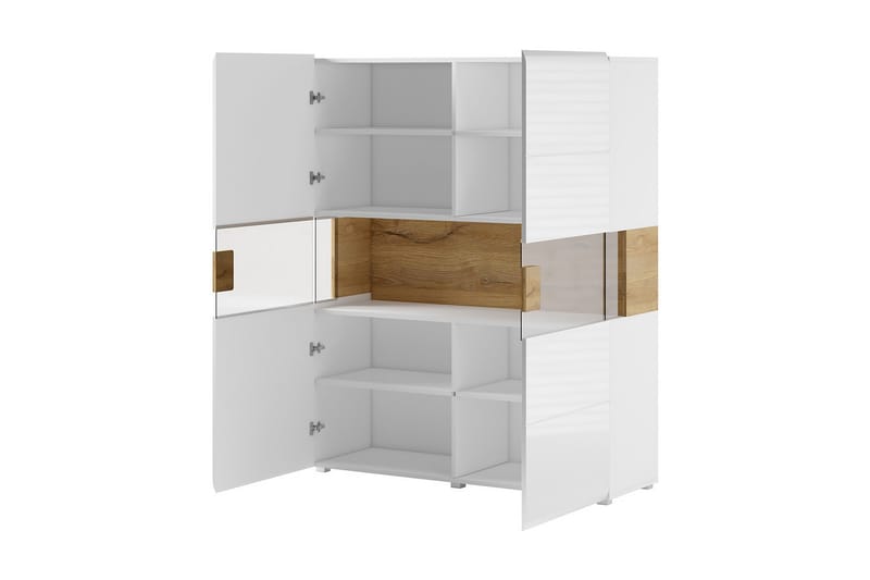 SHANIE Sideboard Trä/Vit - Ek/Vit högglans - Förvaring - Förvaringsmöbler - Skänkar & sideboards
