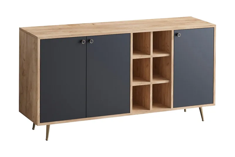 Sideboard 40x140 cm, Natur/Antracit