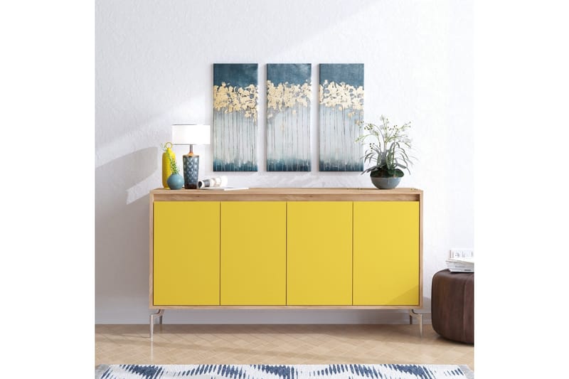 Sideboard 40x140 cm - Natur/Brun/Röd - Förvaring - Förvaringsmöbler - Skänkar & sideboards