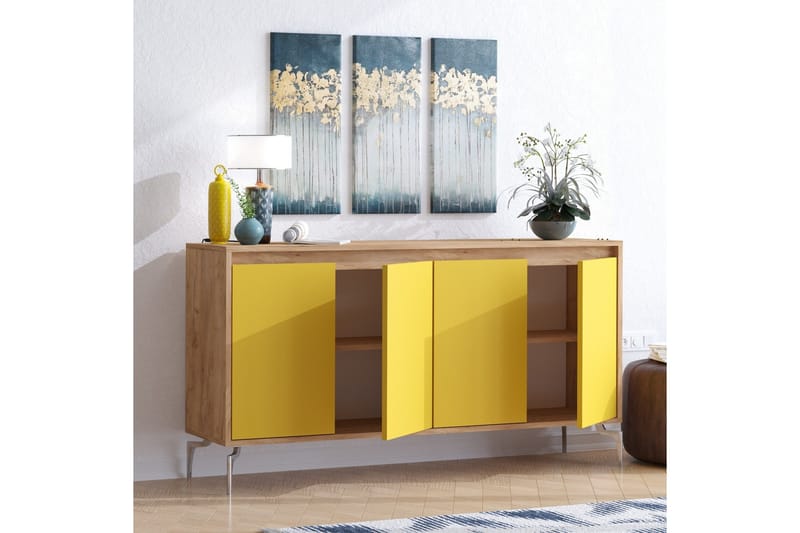 Sideboard 40x140 cm - Natur/Brun/Röd - Förvaring - Förvaringsmöbler - Skänkar & sideboards