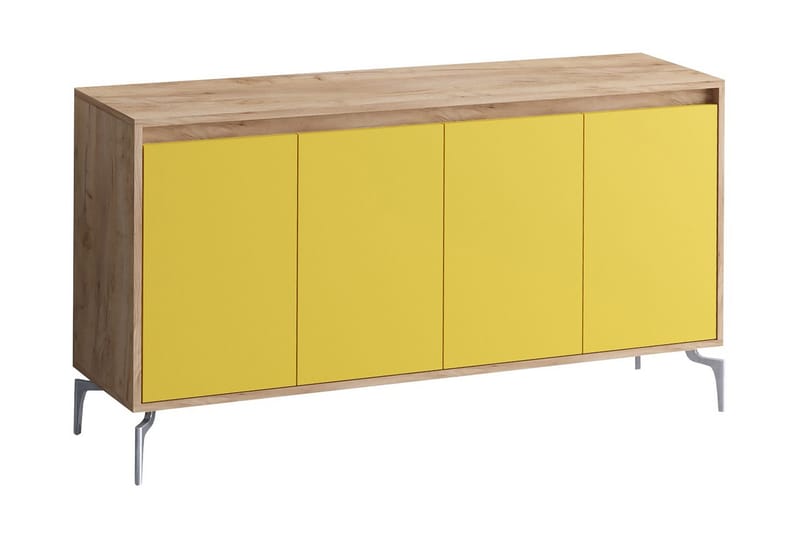 Sideboard 40x140 cm, Natur/Brun/Röd