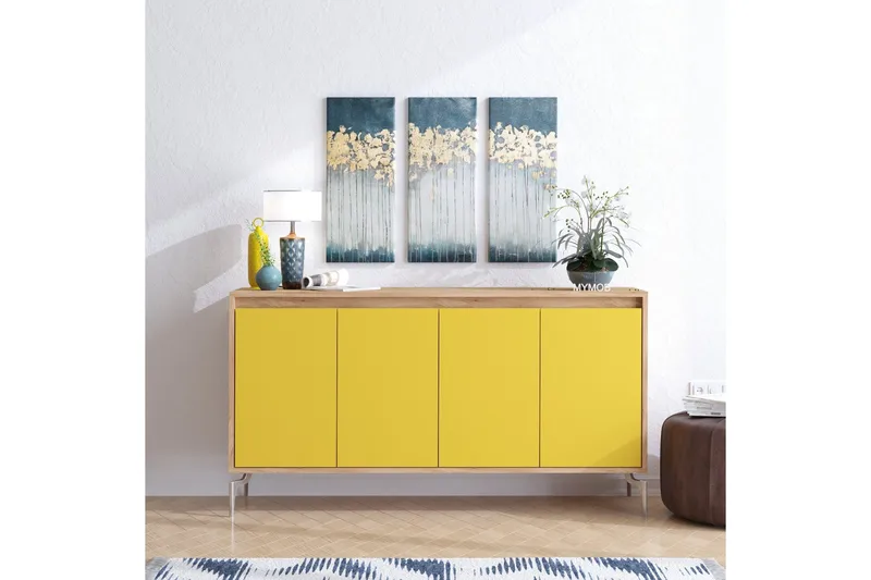 Sideboard 40x140 cm - Natur/Brun/Röd - Förvaring - Förvaringsmöbler - Skänkar & sideboards