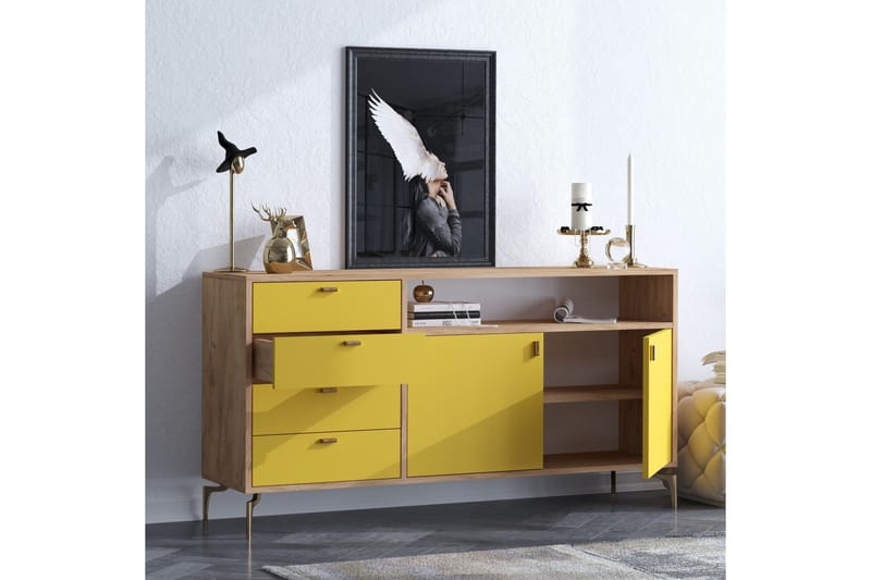 Sideboard 40x140 cm - Natur/Grön/Lila - Förvaring - Förvaringsmöbler - Skänkar & sideboards