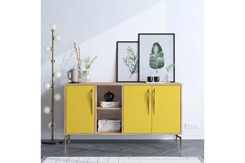 Sideboard 40x140 cm - Natur/Grön/Svart - Förvaring - Förvaringsmöbler - Skänkar & sideboards