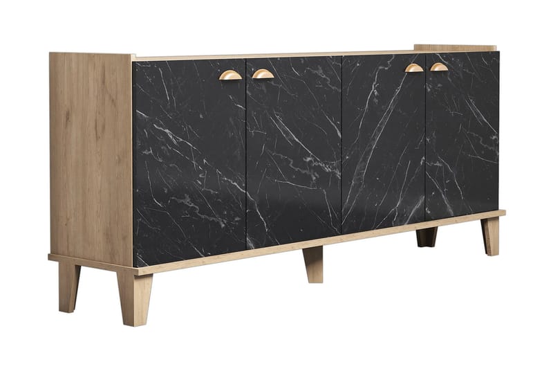 SIDEBOARD 41x182 cm Natur/Svart - Skänkar & sideboards