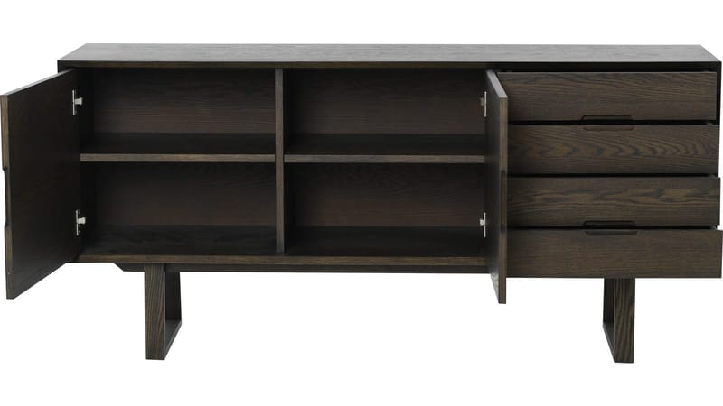 Sideboard Norvik - Brunlackad ekfaner och vitpigmenterad finish - Förvaring - Förvaringsmöbler - Skänkar & sideboards