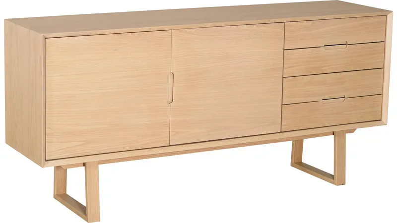 Sideboard Norvik - Brunlackad, vitpigmenterad ekfaner - Förvaring - Förvaringsmöbler - Skänkar & sideboards