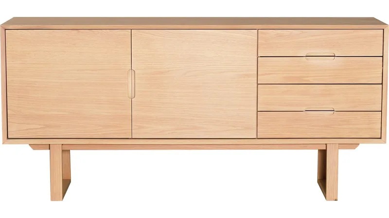 Sideboard Norvik, Brunlackad, vitpigmenterad ekfaner