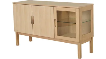 Sideboard Odlund med Glasdörr & Belysning - Vitpigmenterad ekfaner - Förvaring - Förvaringsmöbler - Skänkar & sideboards