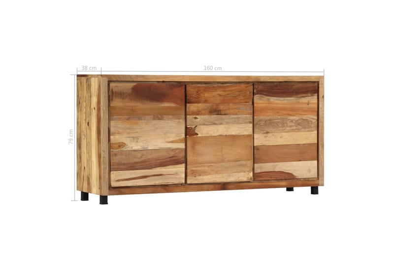 Sidoskåp 160x38x79 cm massivt återvunnet trä - Brun - Skänkar & sideboards