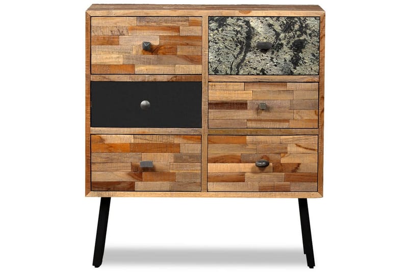 Sidoskåp med 6 lådor massiv återvunnen teak 70x30x76 cm - Brun - Förvaring - Förvaringsmöbler - Skänkar & sideboards