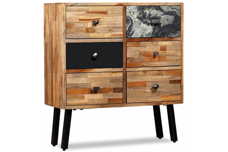 Sidoskåp med 6 lådor massiv återvunnen teak 70x30x76 cm - Brun - Förvaring - Förvaringsmöbler - Skänkar & sideboards