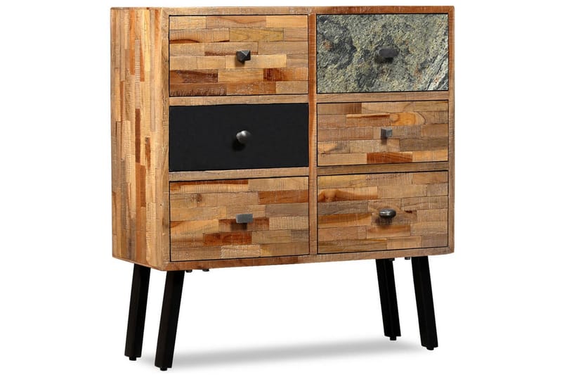 Sidoskåp med 6 lådor massiv återvunnen teak 70x30x76 cm - Brun - Förvaring - Förvaringsmöbler - Skänkar & sideboards
