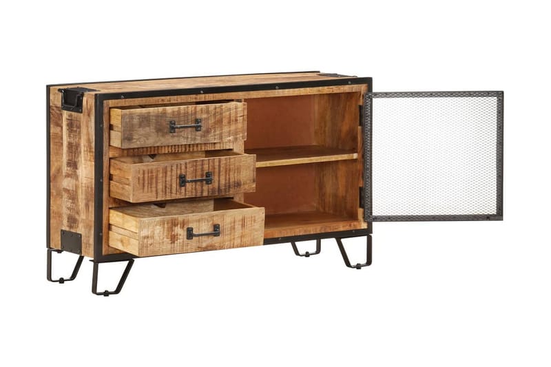 Skänk 100x31x60 cm massivt grovt mangoträ - Brun - Förvaring - Förvaringsmöbler - Skänkar & sideboards
