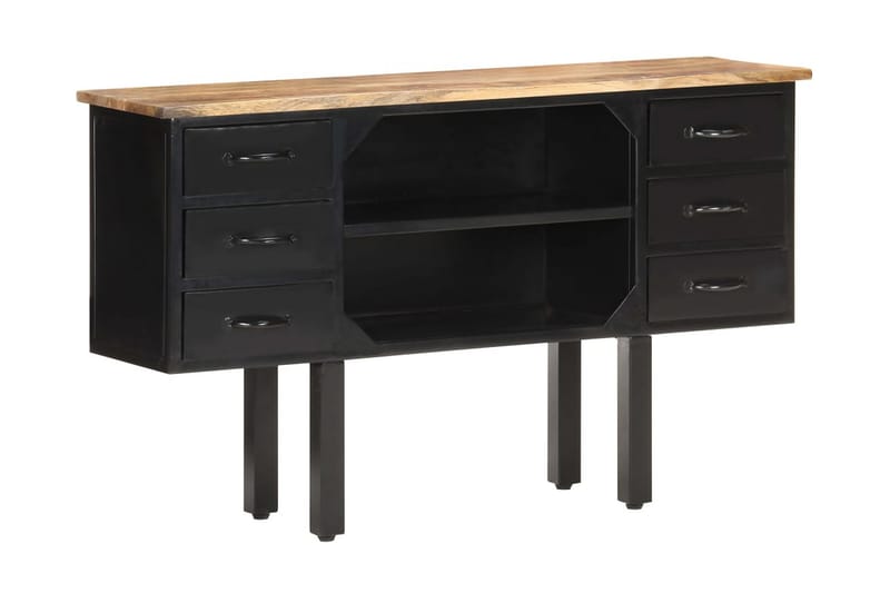 Skänk 110x30x65 cm massivt grovt mangoträ och stål - Brun - Skänkar & sideboards