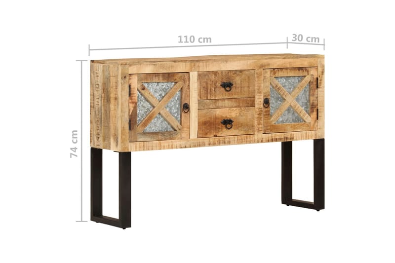 Skänk 110x30x74 cm grovt mangoträ - Brun - Skänkar & sideboards