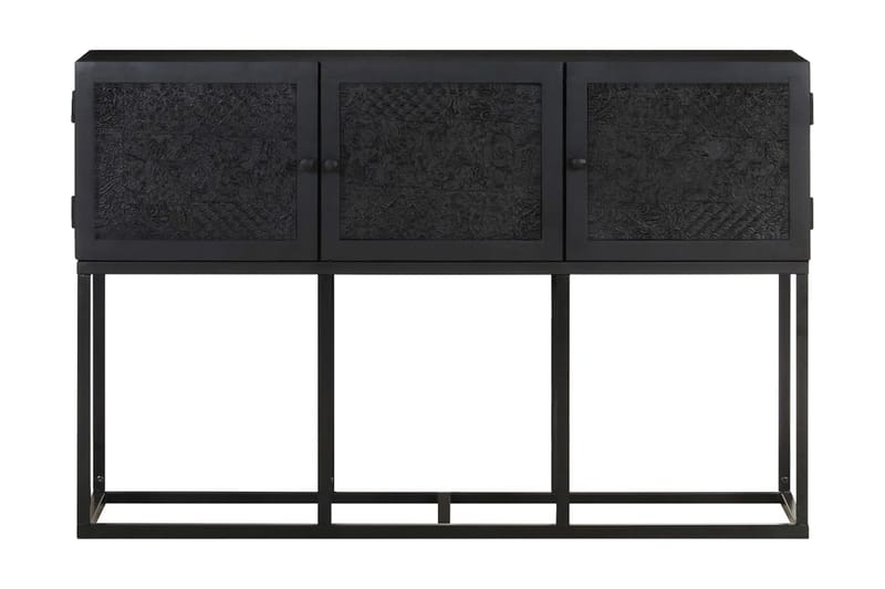 Skänk 115x30x76 cm massivt mangoträ - Svart - Skänkar & sideboards