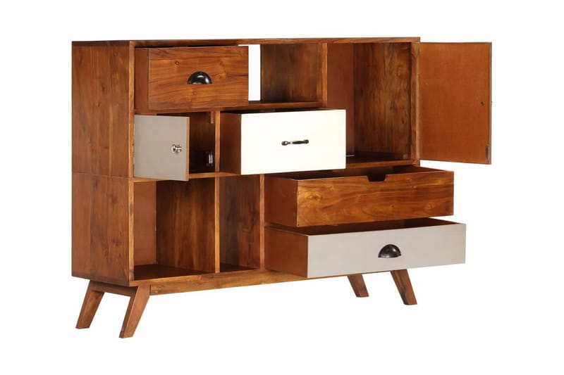 Skänk 115x35x86 cm massivt akaciaträ - Flerfärgad - Förvaring - Förvaringsmöbler - Skänkar & sideboards