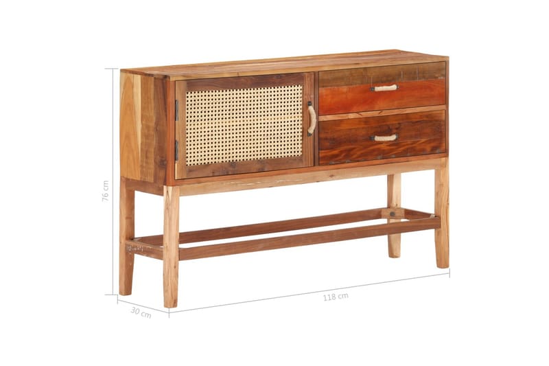 Skänk 118x30x76 cm massivt återvunnet trä - Brun - Skänkar & sideboards