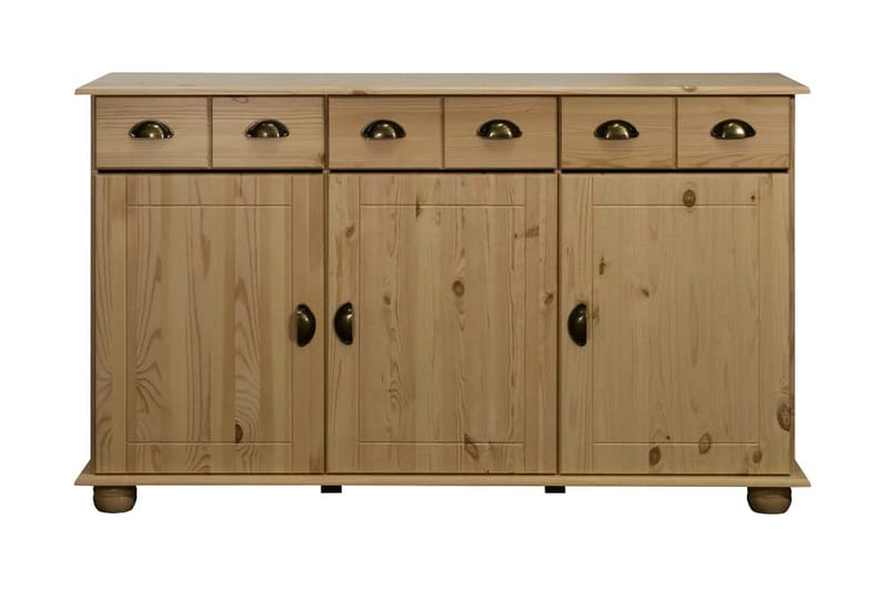 Skänk 134x39x79,5 cm massiv furu - Brun - Förvaring - Förvaringsmöbler - Skänkar & sideboards