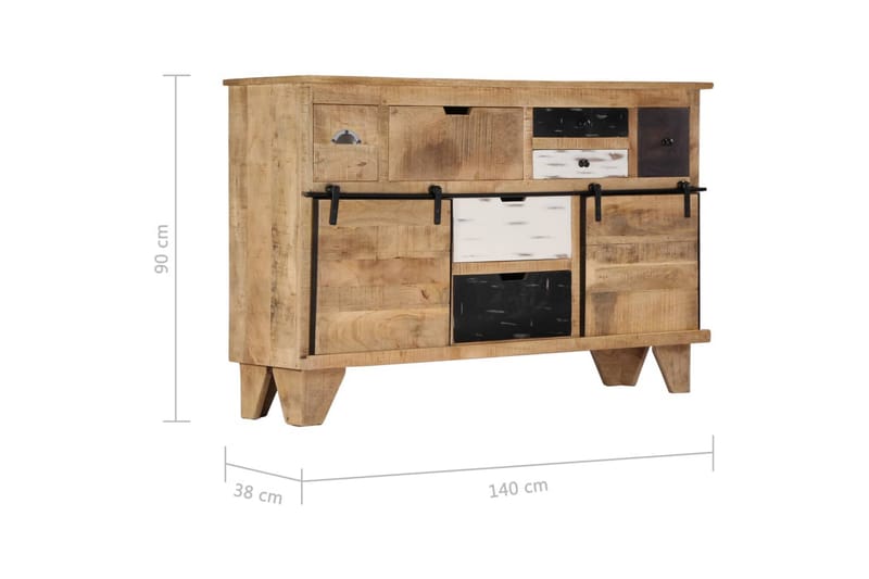 Skänk 140x38x90 cm massivt mangoträ - Brun - Skänkar & sideboards