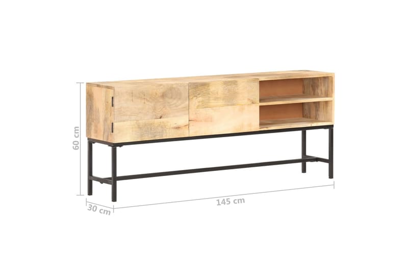 Skänk 145x30x60 cm massivt mangoträ - Brun - Skänkar & sideboards