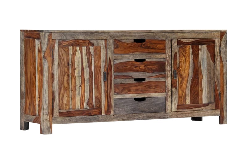 Skänk 160x40x75 cm grå massivt shesamträ - Grå - Skänkar & sideboards